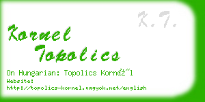 kornel topolics business card